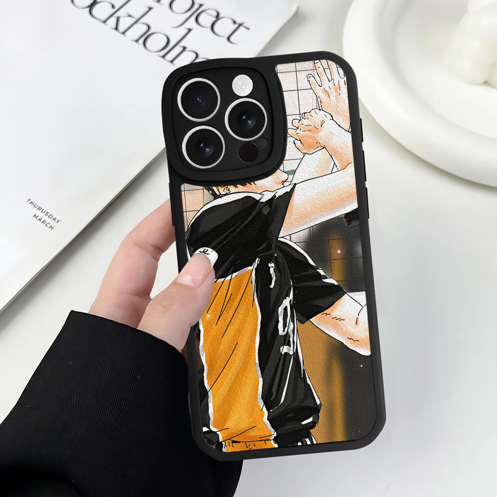 （画像用） ハイキュー!! Haikyu!! 【iPhone 16シリーズ対応】シリコンスマホケース（レザー調） 材質：シリコン
